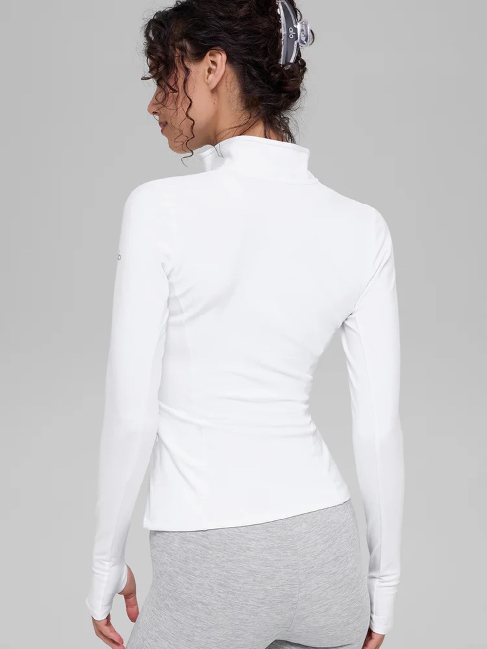 ALO Yoga Alosoft 1/2 Zip Rapid Pullover White Size Small - Picture 3 of 5